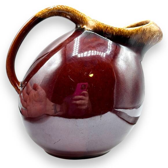 Hull pottery Pitcher oven proof USA brown cottage core primitive style - Picture 1 of 10